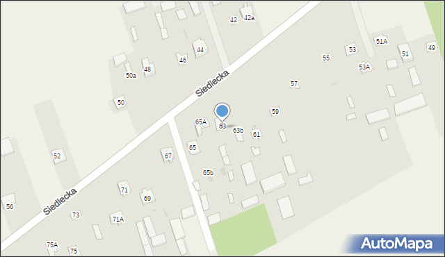 Korczew, Siedlecka, 63a, mapa Korczew