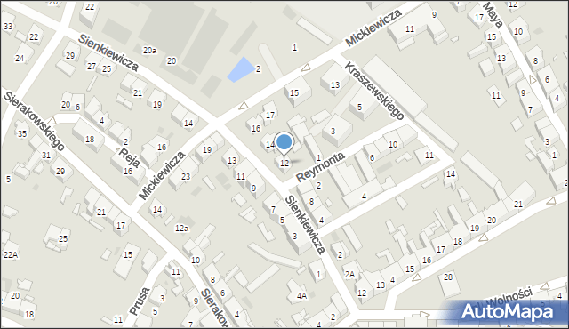 Kościan, Sienkiewicza Henryka, 12, mapa Kościan