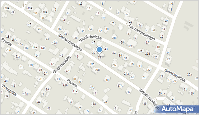 Kościan, Sierakowskiego Zygmunta, 28, mapa Kościan
