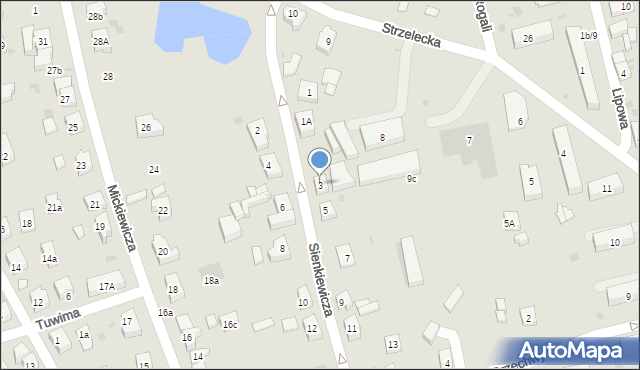 Kościerzyna, Sienkiewicza Henryka, 3, mapa Kościerzyna