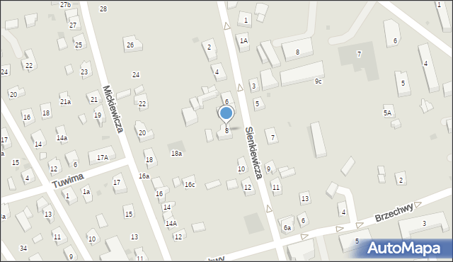 Kościerzyna, Sienkiewicza Henryka, 8, mapa Kościerzyna