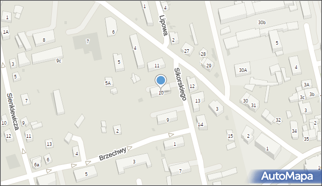 Kościerzyna, Sikorskiego Władysława, gen., 10, mapa Kościerzyna