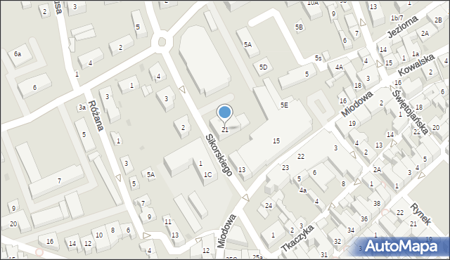 Kościerzyna, Sikorskiego Władysława, gen., 21, mapa Kościerzyna