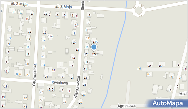 Kostrzyn, Sienkiewicza Henryka, 17A, mapa Kostrzyn