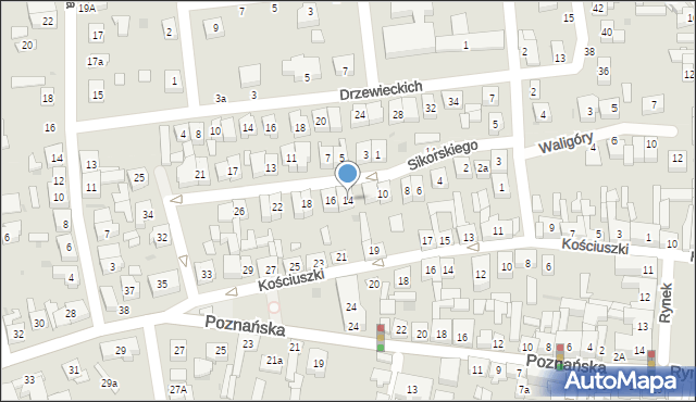 Kostrzyn, Sikorskiego Władysława, gen., 14, mapa Kostrzyn