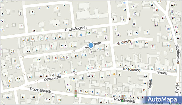 Kostrzyn, Sikorskiego Władysława, gen., 4, mapa Kostrzyn