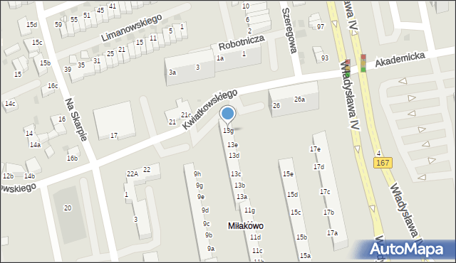 Koszalin, Sikorskiego Władysława, gen., 13g, mapa Koszalina