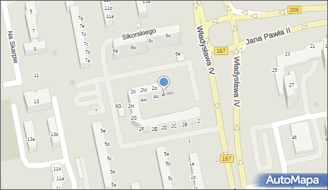 Koszalin, Sikorskiego Władysława, gen., 4r, mapa Koszalina