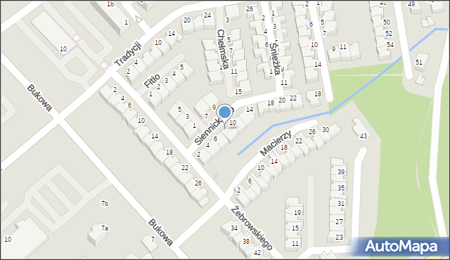 Koszalin, Siennickiego Ryszarda, 8, mapa Koszalina