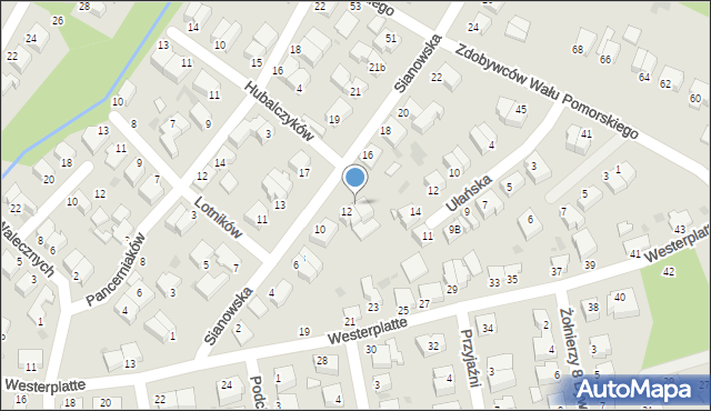 Koszalin, Sianowska, 14, mapa Koszalina