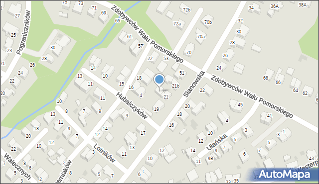 Koszalin, Sianowska, 21a, mapa Koszalina