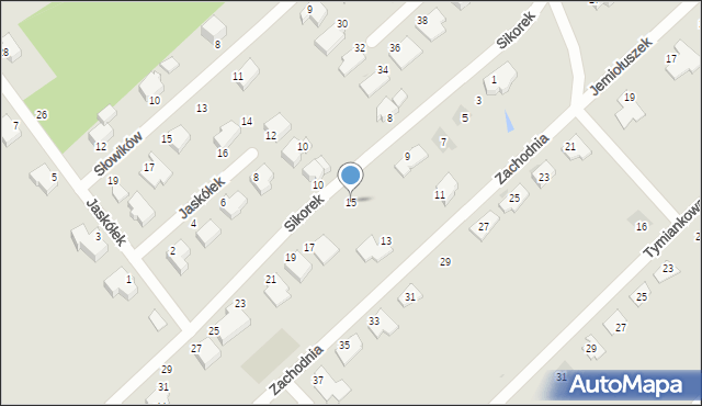 Koszalin, Sikorek, 15, mapa Koszalina