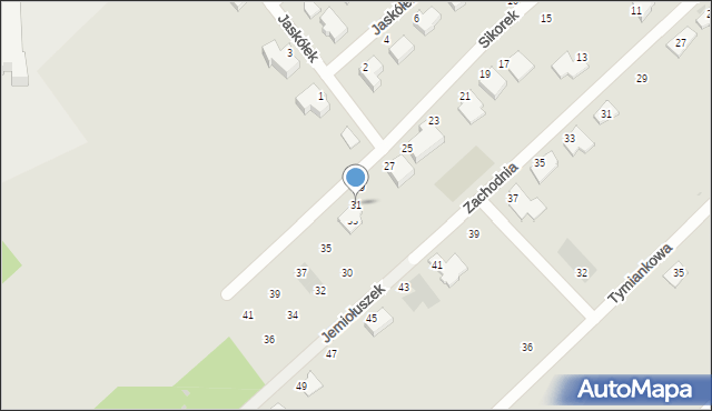 Koszalin, Sikorek, 31, mapa Koszalina