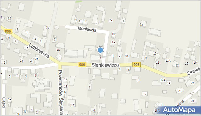 Koszęcin, Sienkiewicza Henryka, 1, mapa Koszęcin