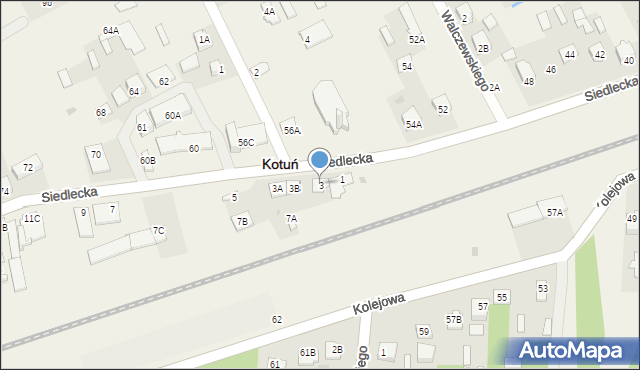 Kotuń, Siedlecka, 3, mapa Kotuń