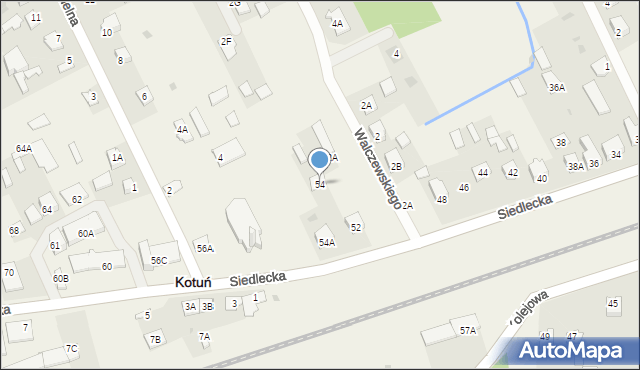 Kotuń, Siedlecka, 54, mapa Kotuń