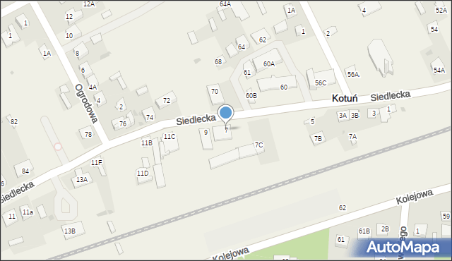 Kotuń, Siedlecka, 7, mapa Kotuń