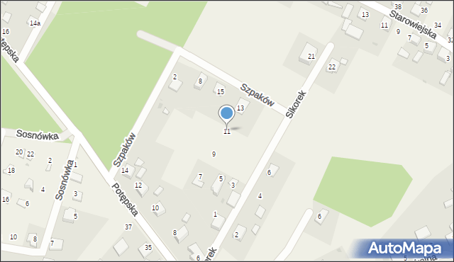 Koty, Sikorek, 11, mapa Koty