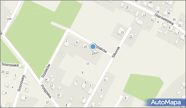 Koty, Sikorek, 13, mapa Koty