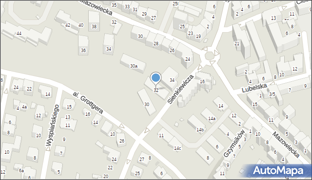 Kraków, Sienkiewicza Henryka, 32, mapa Krakowa