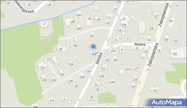 Kraków, Sielska, 21a, mapa Krakowa