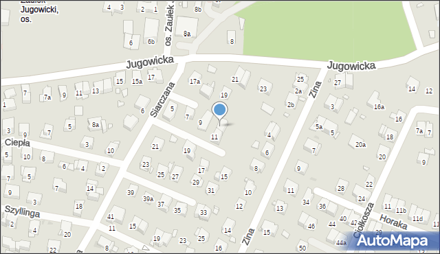 Kraków, Siarczana, 11A, mapa Krakowa