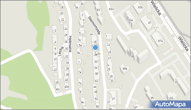 Kraków, Siemomysła, 26, mapa Krakowa