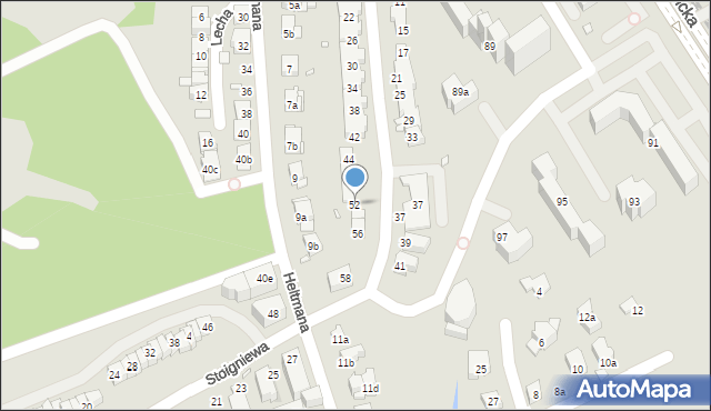 Kraków, Siemomysła, 52, mapa Krakowa