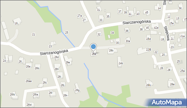 Kraków, Siarczanogórska, 28a, mapa Krakowa