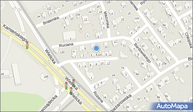 Kraków, Siostrzana, 7, mapa Krakowa