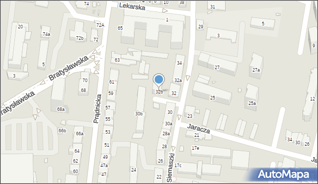 Kraków, Siemaszki Kazimierza, ks., 32b, mapa Krakowa