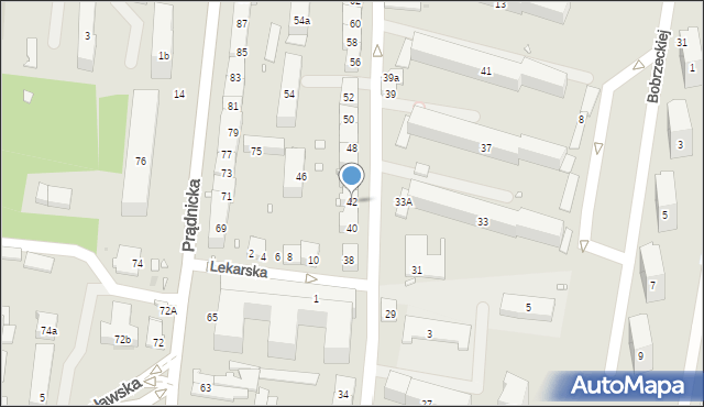Kraków, Siemaszki Kazimierza, ks., 42, mapa Krakowa