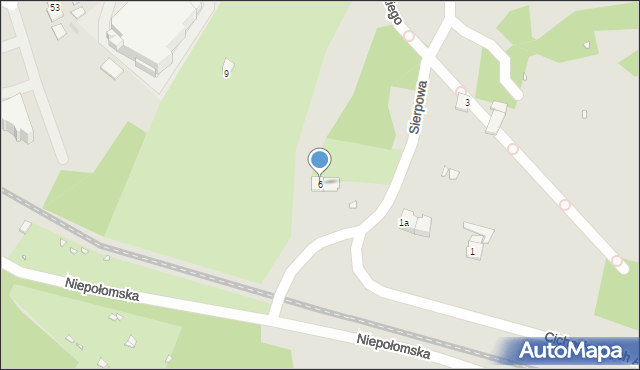 Kraków, Sierpowa, 6, mapa Krakowa