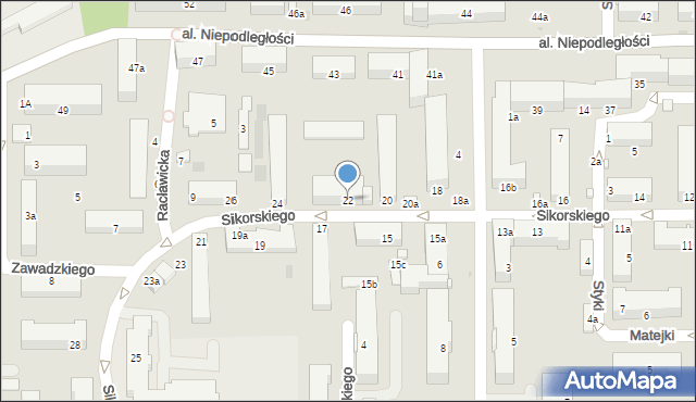 Kraśnik, Sikorskiego Władysława, gen., 22, mapa Kraśnik