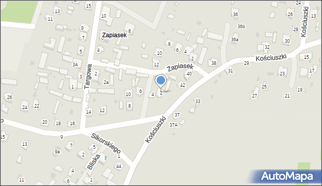 Krasnobród, Sikorskiego Władysława, gen., 2, mapa Krasnobród