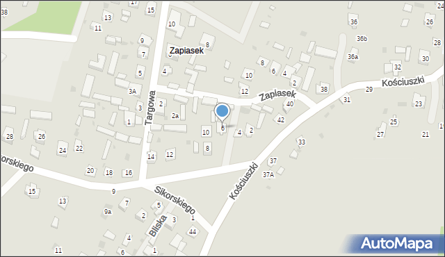 Krasnobród, Sikorskiego Władysława, gen., 6, mapa Krasnobród