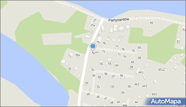 Krasnobród, Sikorskiego Władysława, gen., 74, mapa Krasnobród
