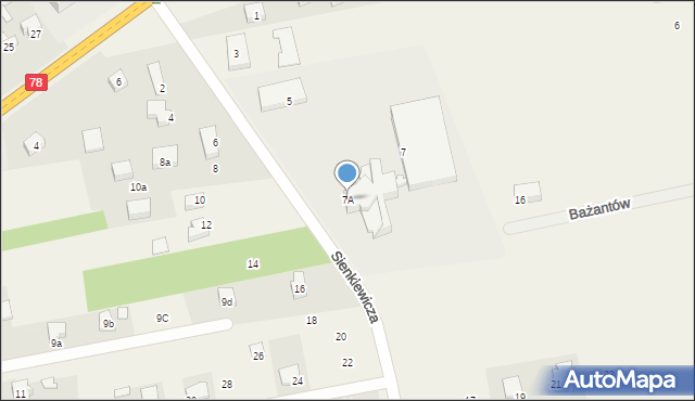 Kroczyce, Sienkiewicza Henryka, 7A, mapa Kroczyce