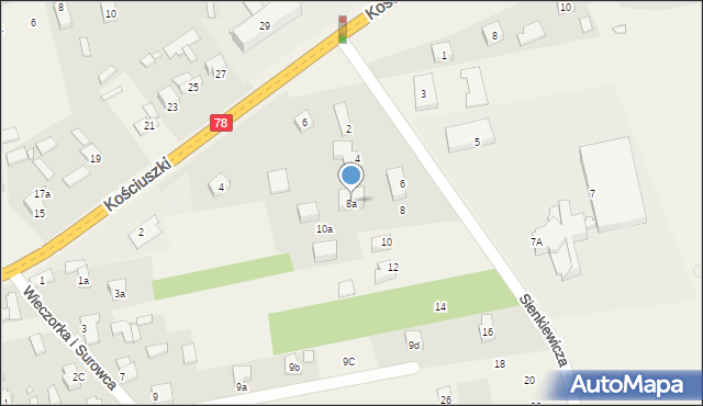 Kroczyce, Sienkiewicza Henryka, 8a, mapa Kroczyce