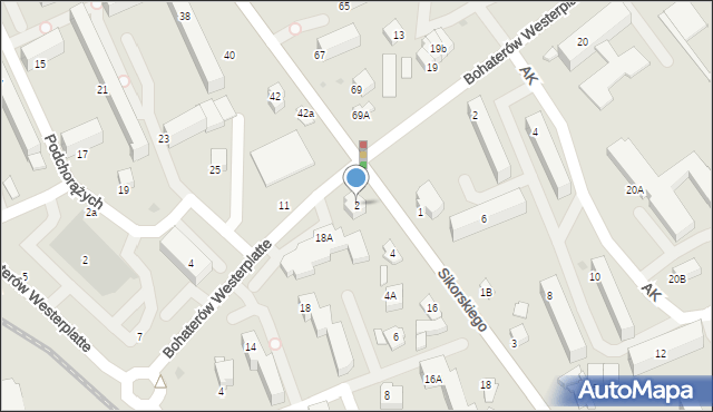 Krosno, Sikorskiego Władysława, gen., 2, mapa Krosna