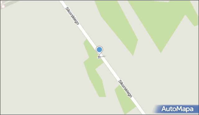 Krosno, Sikorskiego Władysława, gen., 50, mapa Krosna