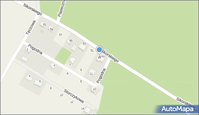 Kruki, Sikorskiego Władysława, gen., 49, mapa Kruki
