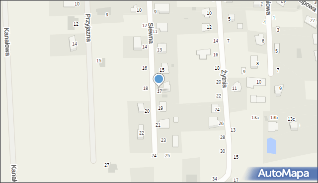 Kruszyn Krajeński, Siewna, 17, mapa Kruszyn Krajeński