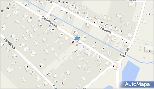 Kruszyna, Sienkiewicza Henryka, 13, mapa Kruszyna