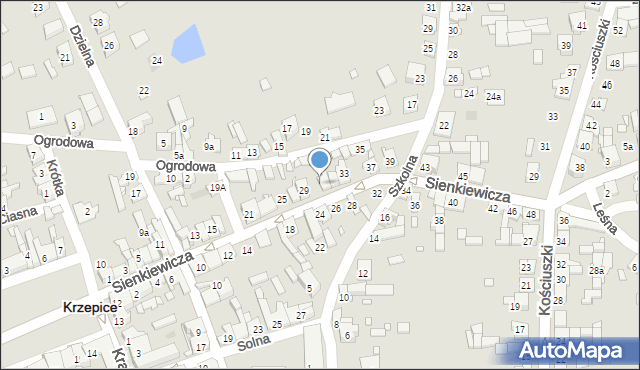 Krzepice, Sienkiewicza Henryka, 31a, mapa Krzepice