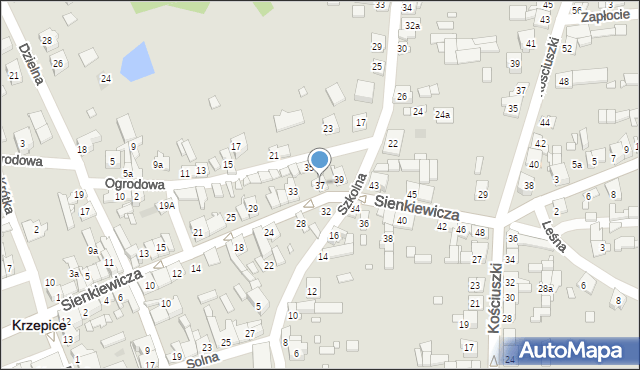 Krzepice, Sienkiewicza Henryka, 37, mapa Krzepice