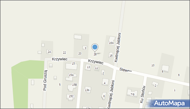 Krzywiec, Siewna, 18, mapa Krzywiec