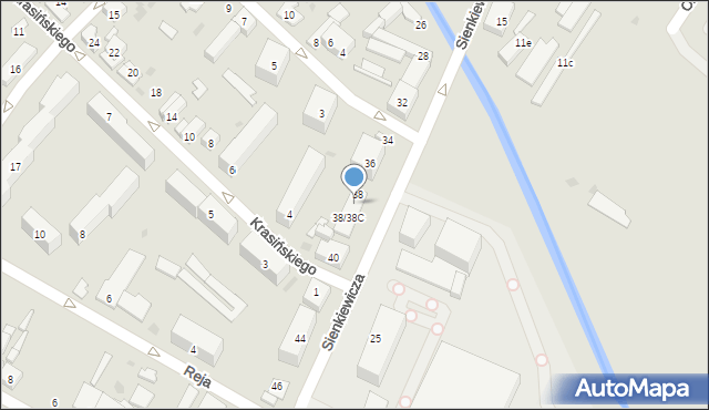 Kutno, Sienkiewicza Henryka, 38a, mapa Kutno