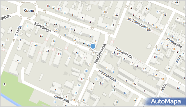 Kutno, Sienkiewicza Henryka, 4, mapa Kutno