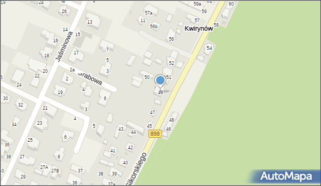 Kwirynów, Sikorskiego Władysława, gen., 49, mapa Kwirynów